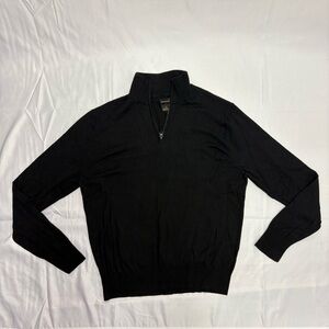 Haggar Mens Large 50/50 Wool Nylon Blend Quarter Zip Pullover Sweater Sweatshirt